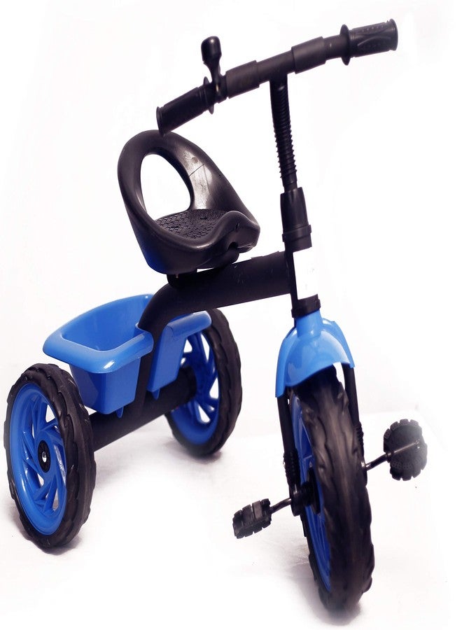 Evoshine Kids Tricycle | Foldable, Adjustable Toddler Trike with Push Handle | Canopy & Basket | Safety Features | Indoor/Outdoor Ride-on Cycle for 1-4 Year Olds (524 Tricycle) (Blue) - Image 2